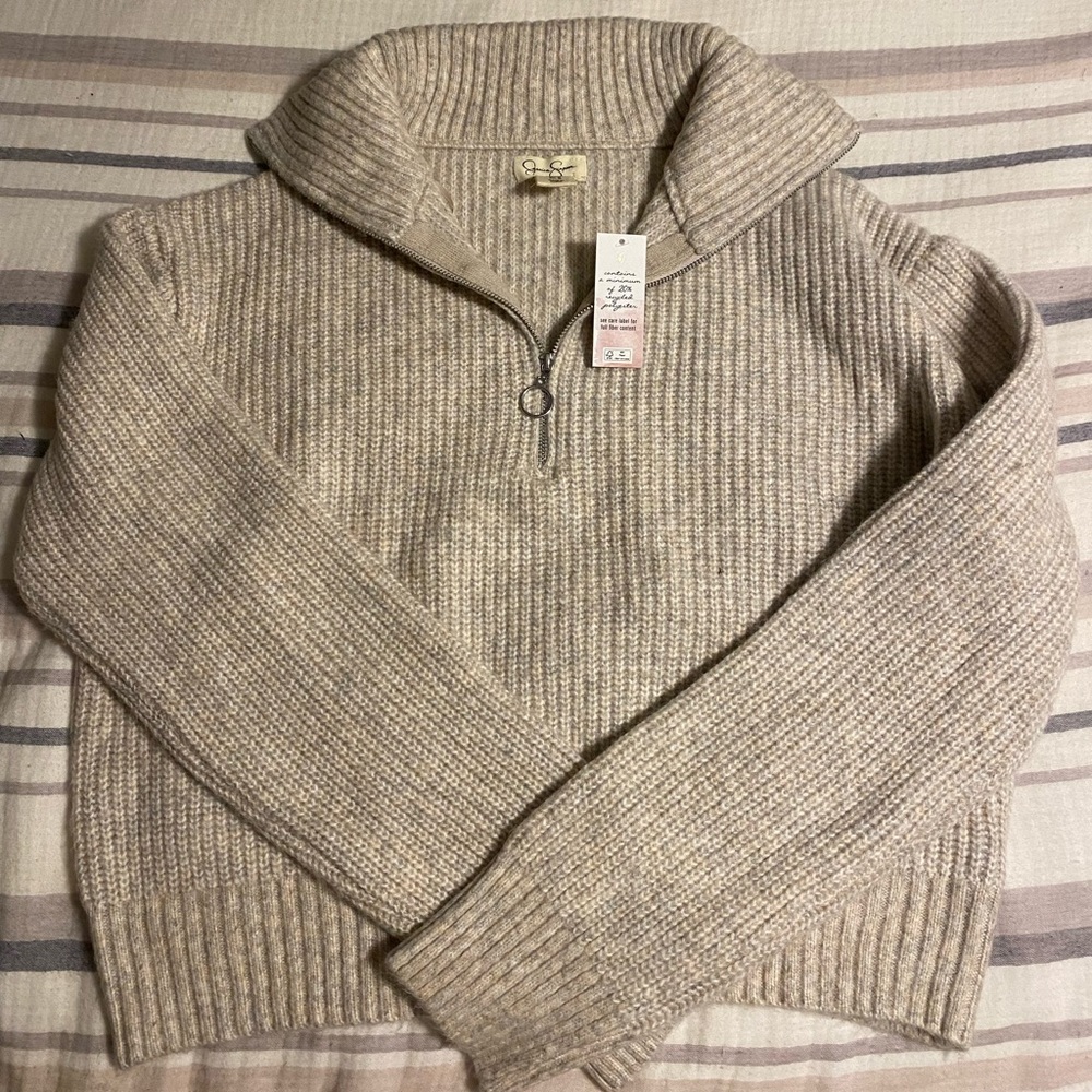 NWT Jessica Simpson Quart Zip Sweater - Size Medium
